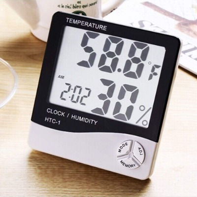 Thumbnail: HTC Digital Alarm Clock with Temperature Humidity Indicator