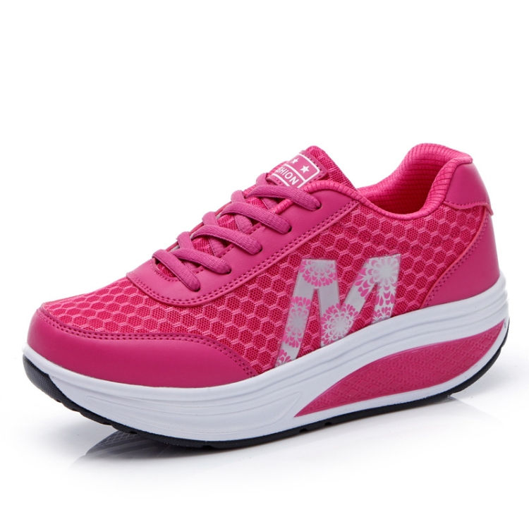 Thumbnail: Womens Sneakers Thick Bottom Platform Shoes Mesh Breathable Rocker Shoes