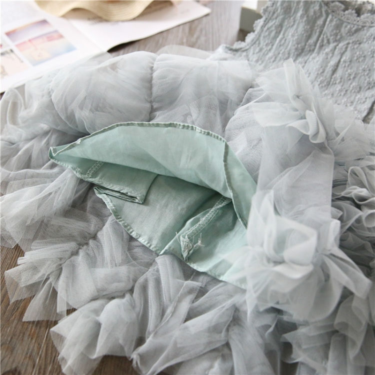 Thumbnail: Summer Girls Sleeveless Tutu Lace Dress