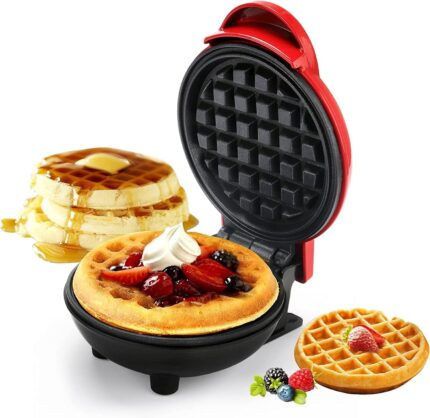 Thumbnail: Mini Waffle Maker Machine Non-Stick Electric Iron for Belgian Waffles