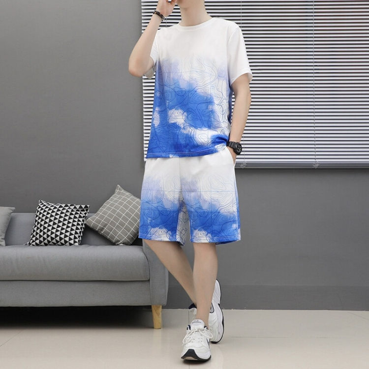Thumbnail: Men Loose Short Sleeve Shorts Casual Suit
