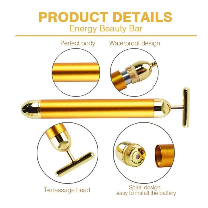 Thumbnail: Golden Energy Face Massager T-Shaped Anti Wrinkle Vibrator