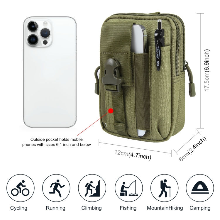 Thumbnail: HAWEEL Hiking Belt Waist Bag Outdoor Sport Motorcycle Bag 7.0 inch Phone Pouch