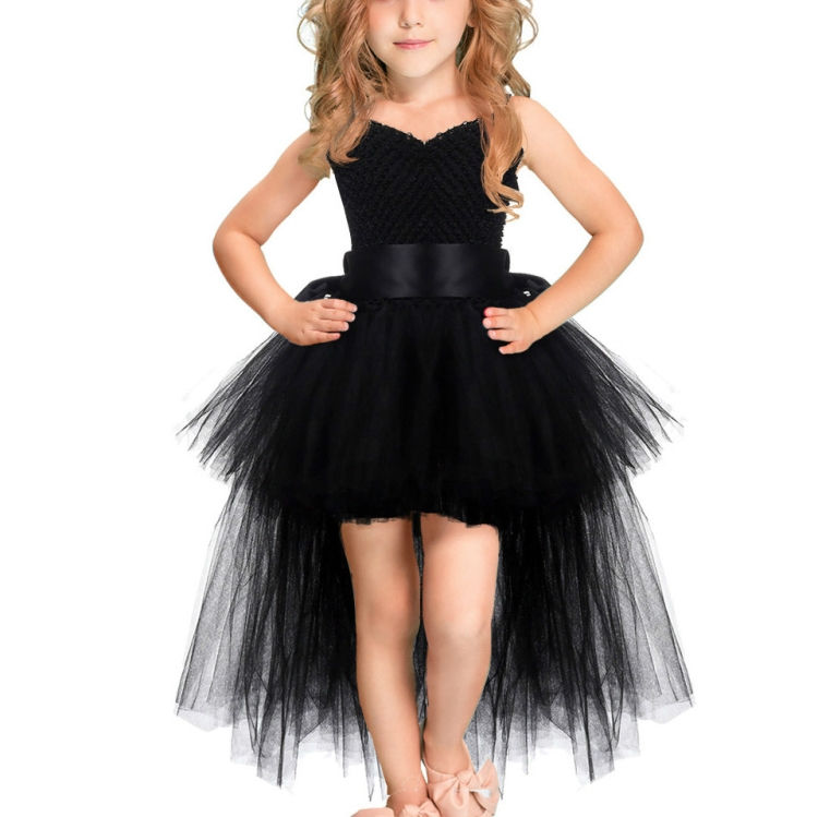Thumbnail: Girls Lace Sling Dress Mesh Tutu Party Dress