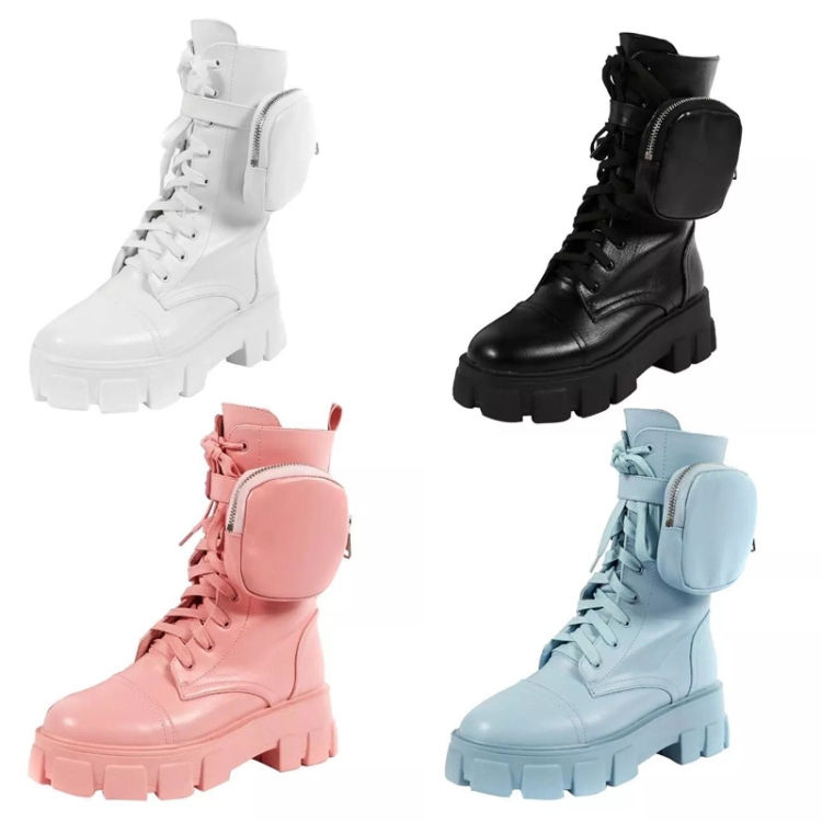 Thumbnail: Autumn and Winter Retro Thick-soled Muffin Heel Martin Boots