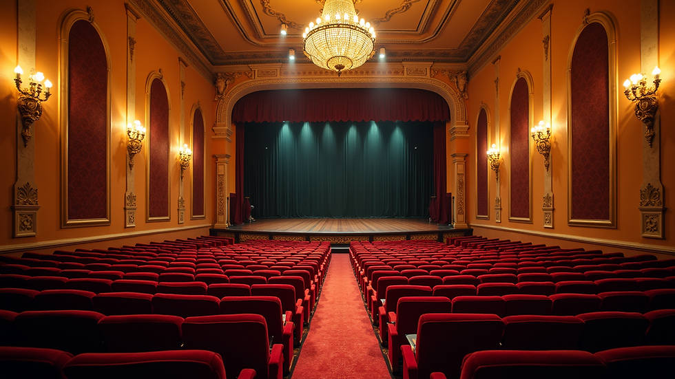 Wide angle view of the historic theater in Lima