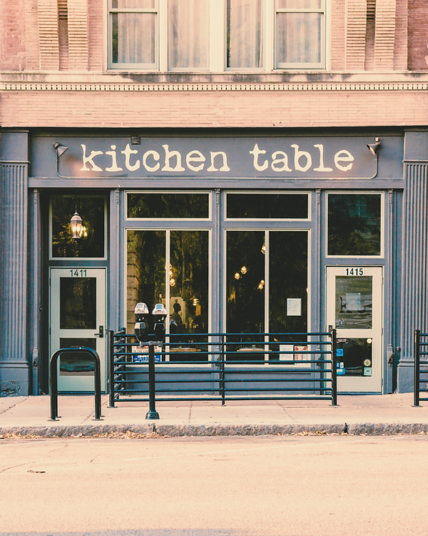 front of kitchen table restaurant, downtown Omaha