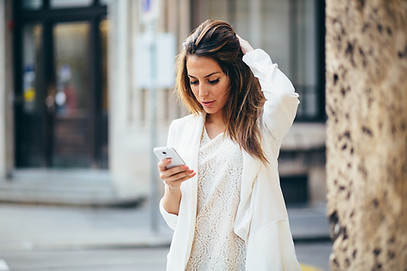 Businesswoman in white