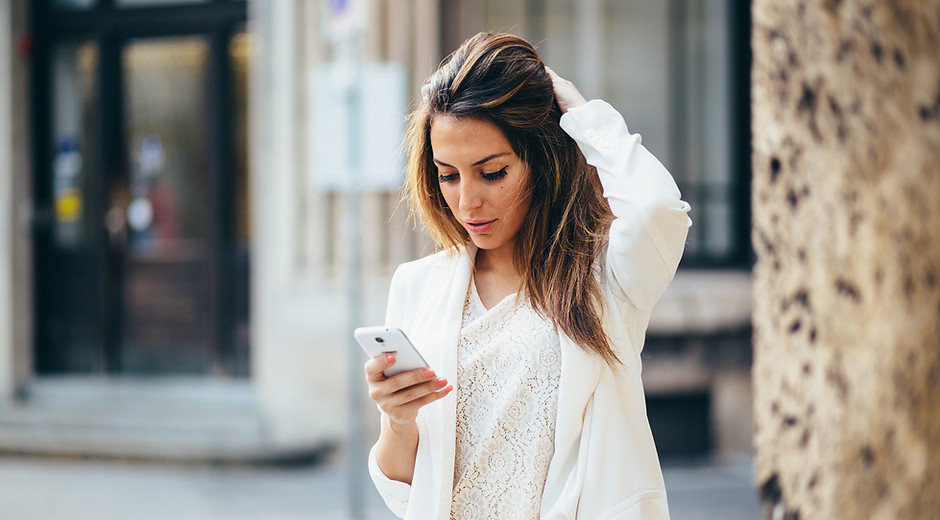 Businesswoman in white