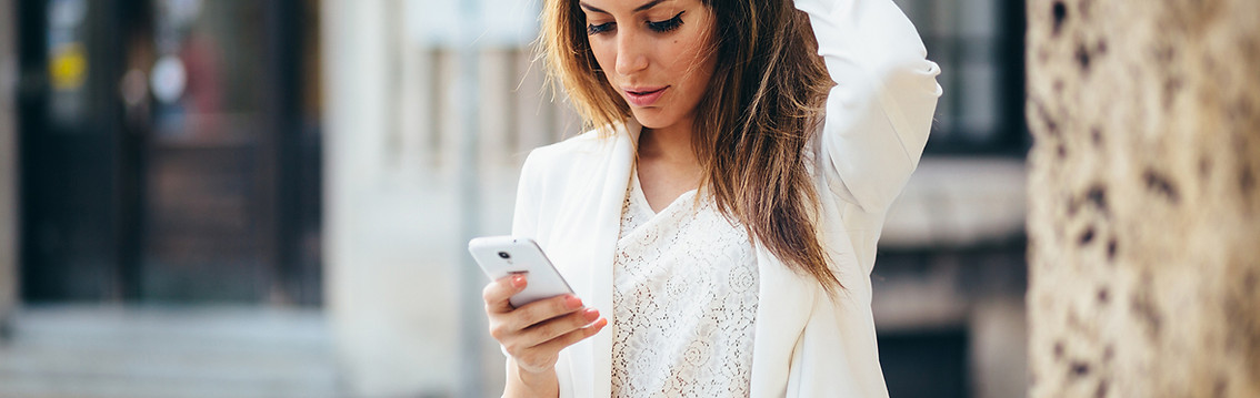 Businesswoman in white