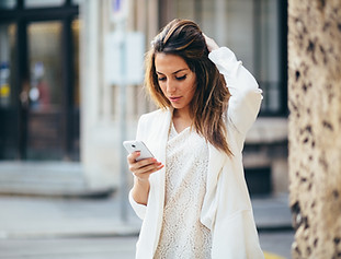 Businesswoman in white