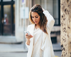 Businesswoman in white