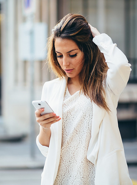Businesswoman in white