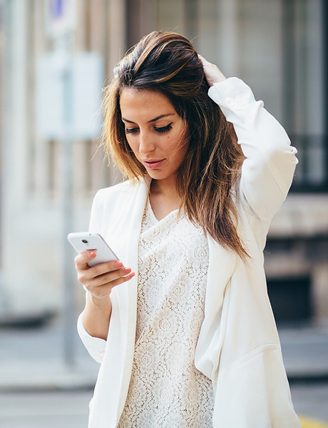 Businesswoman in white