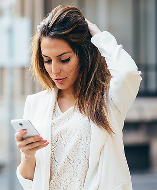 Businesswoman in white