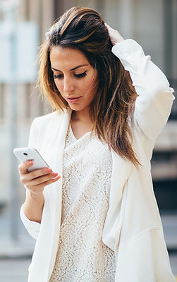 Businesswoman in white