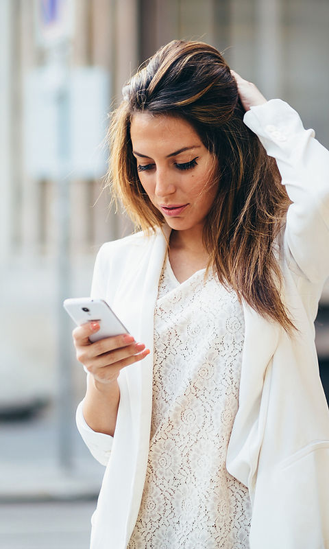 Businesswoman in white