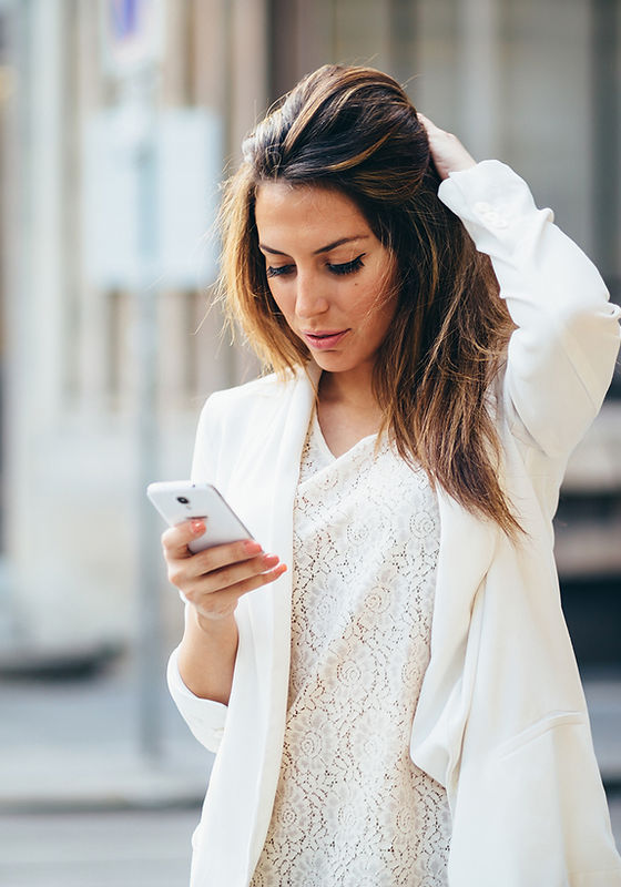 Businesswoman in white