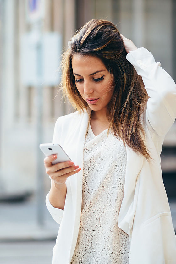 Businesswoman in white