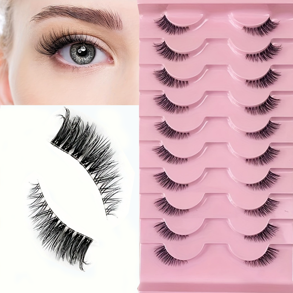 Thumbnail: 10 Pairs Half Lashes Natural Look Wispy Fluffy Cat Eye Look Natural Short Accent