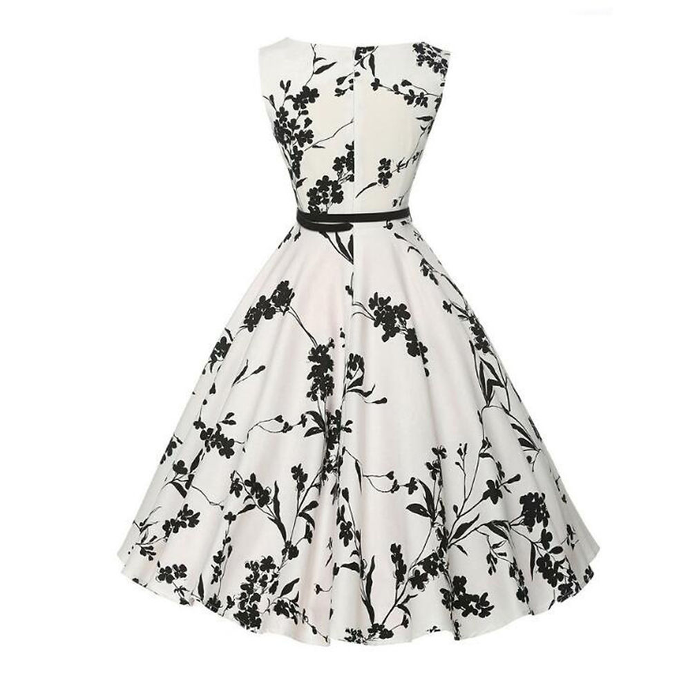 Thumbnail: Summer Vestidos Dress Clothing Floral Robe Retro Swing Casual Vintage Rockabilly