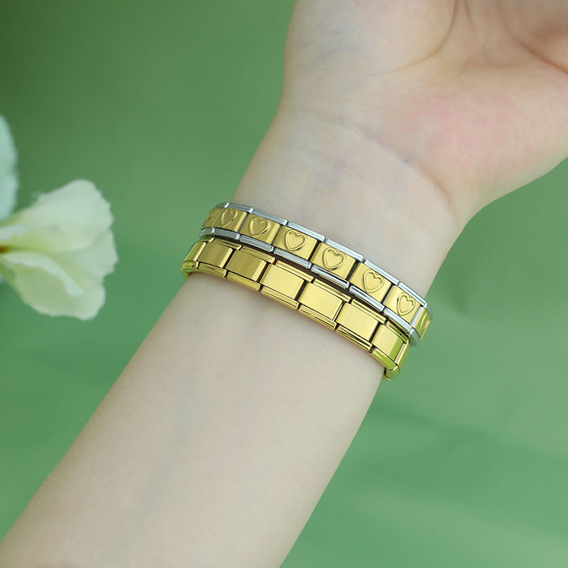 Thumbnail: Hapiship 2024 New Women's Jewelry DIY 9mm Width Itanlian Elastic Charm Bracelet 