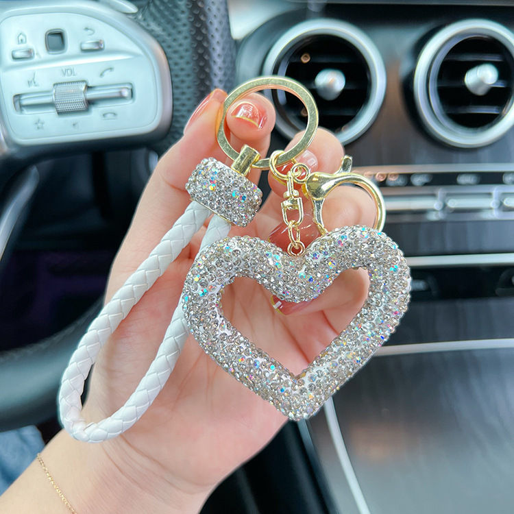 Thumbnail: 1pc Trendy Pink Heart Keychain for Woman with Cute Charm, Decorative Accessory f