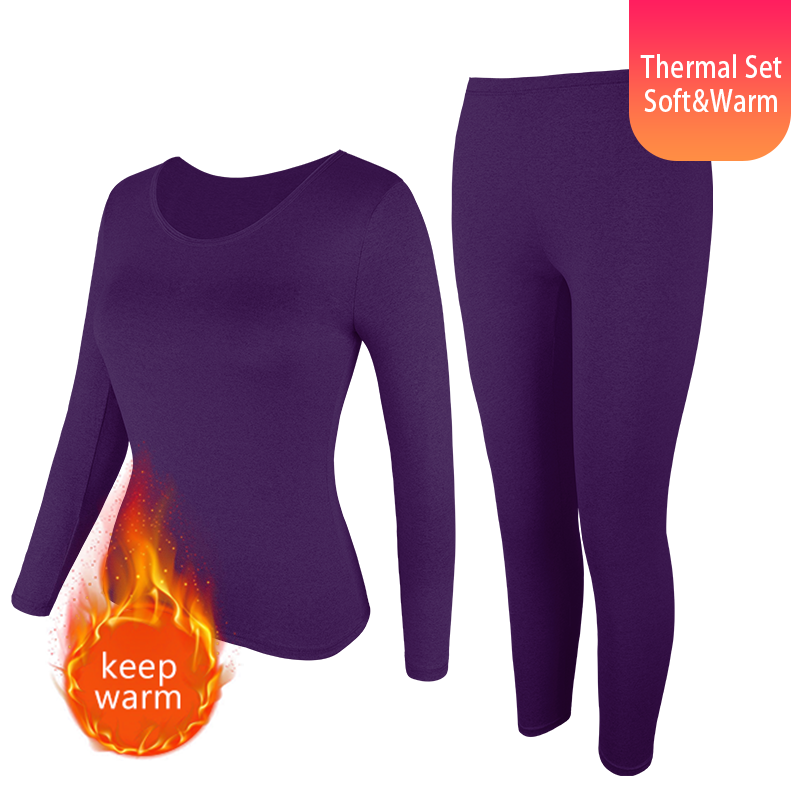 Thumbnail: Women Thermal Underwear Set 2 Pack Long Johns Ultra Soft Fleece Lined Base Layer