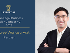 Manaswee Wongsuryrat Named Among Asia’s Top Young Lawyers in ALB 40 Under 40 2025
