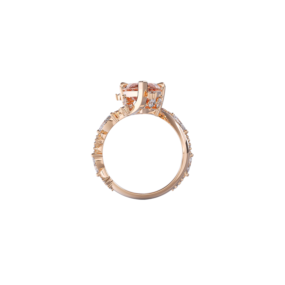 Hình thu nhỏ: Nhẫn nữ kim cương CVD Marquise 3 Carats vàng hồng 18K
