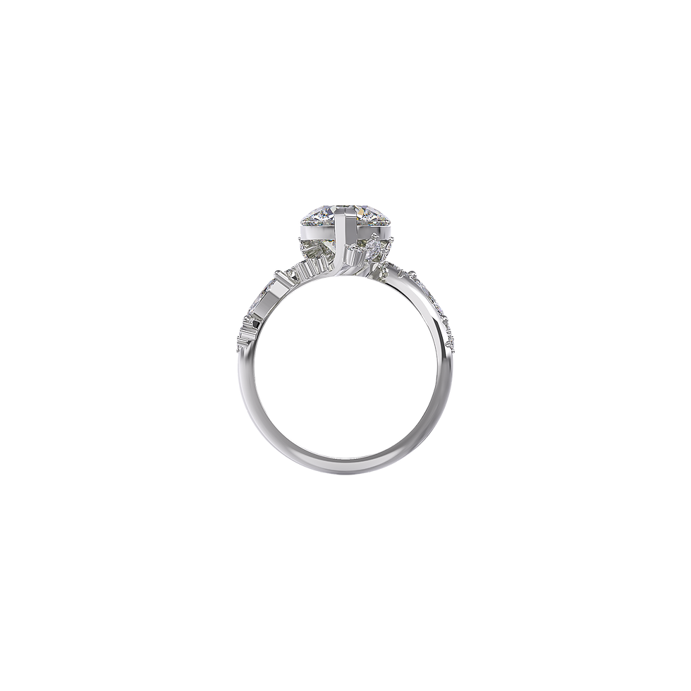 Hình thu nhỏ: Nhẫn nữ kim cương CVD Round 6 Carats vàng 14K