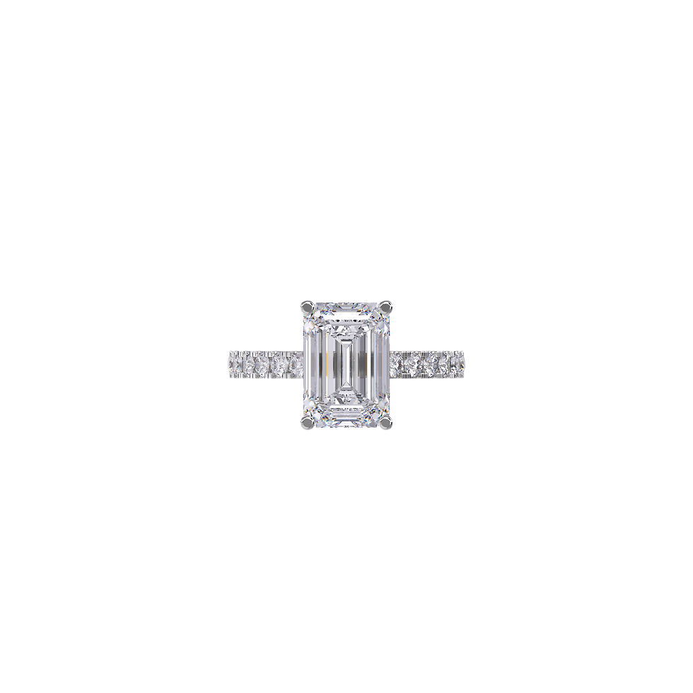 Hình thu nhỏ: Nhẫn nữ kim cương CVD Emerald 4.5 Carats vàng 14K