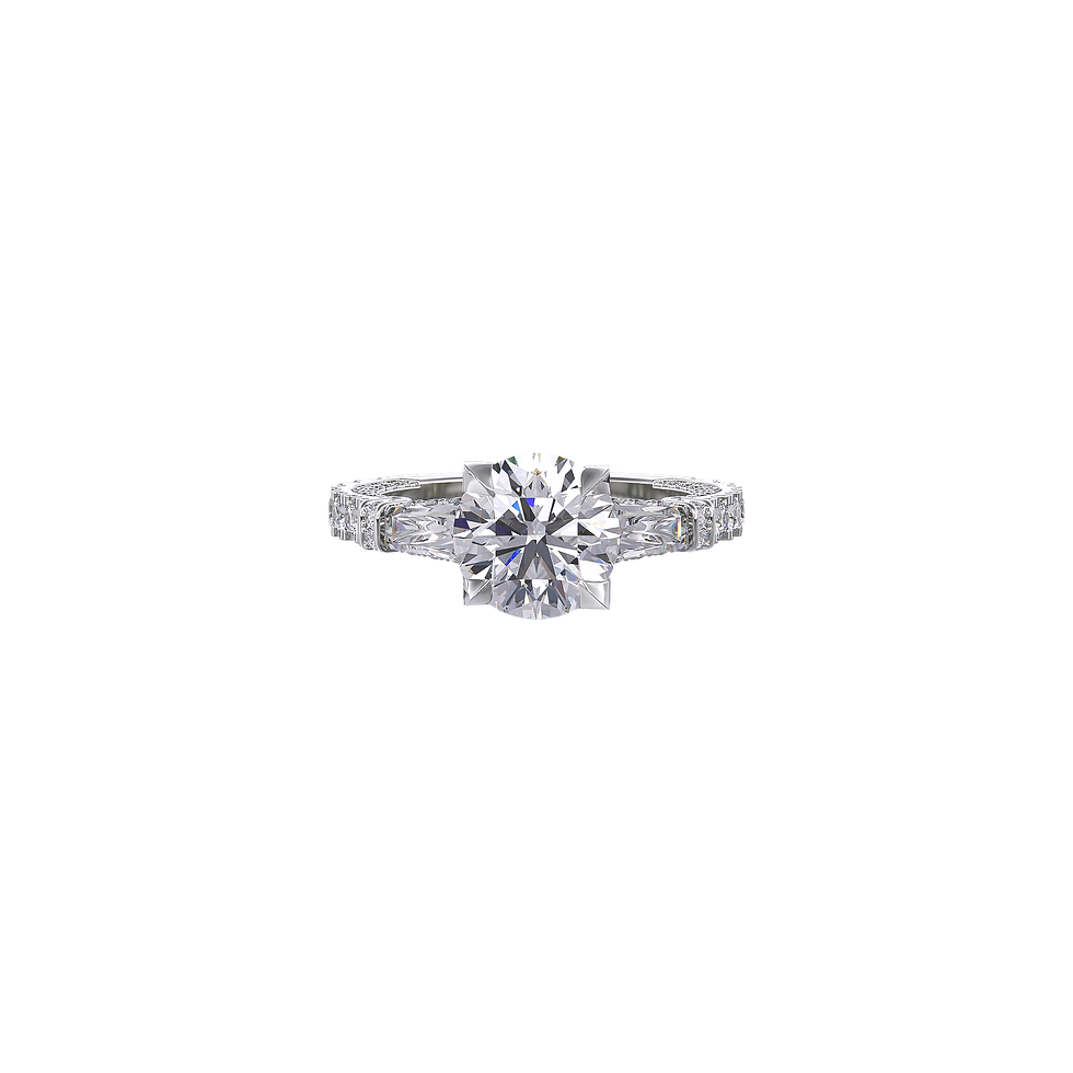 Hình thu nhỏ: Nhẫn nữ kim cương CVD Round 1.93 Carats vàng 14K