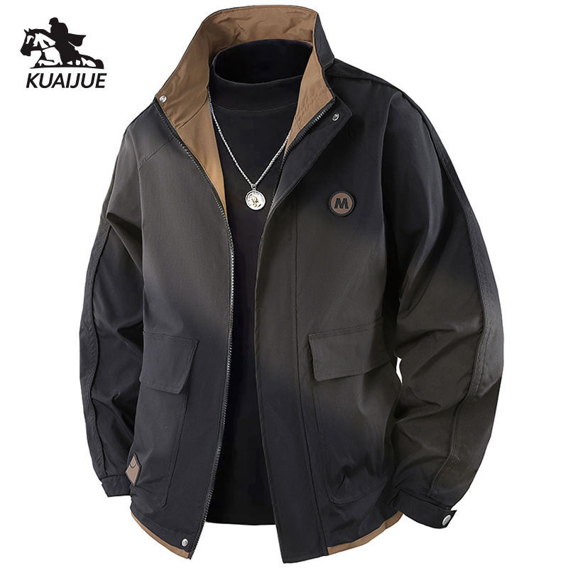 Jacket Men's Spring Autumn New Men Jacket Solid Color Hooded Jackets Casual Coat