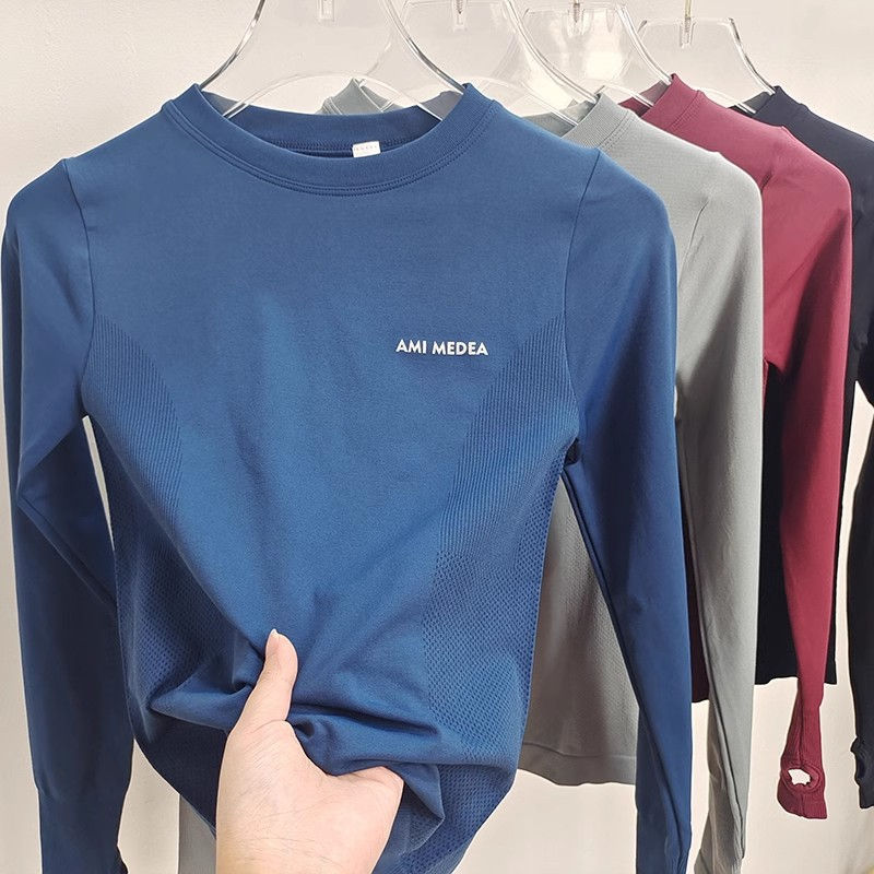 Women's Buttery Soft Crew Neck Compression Long Sleeve - Quick Dry Athletic Top
