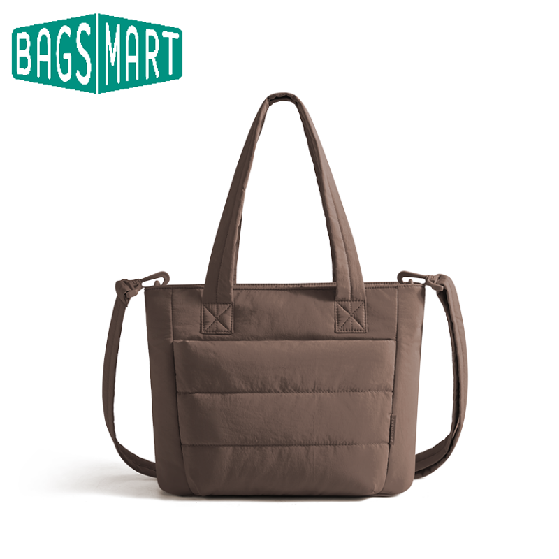 BAGSMART Women’s Tote Bag Padded Single Shoulder Bag Large Capacity Student Co