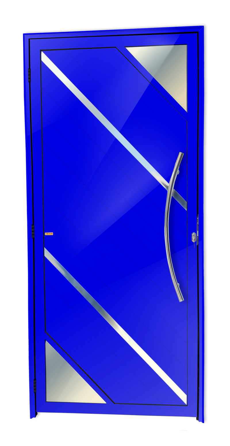 Porta Alumínio Lambril Oasis C/Puxador D.Azul 100 Brimak
