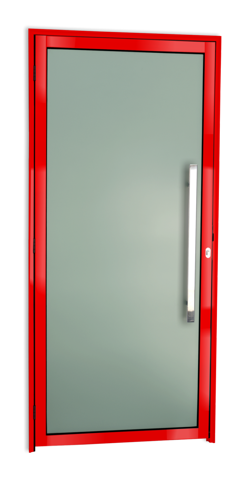 Porta Alumínio Murano C/Puxador D.Vermelho 100 Brimak
