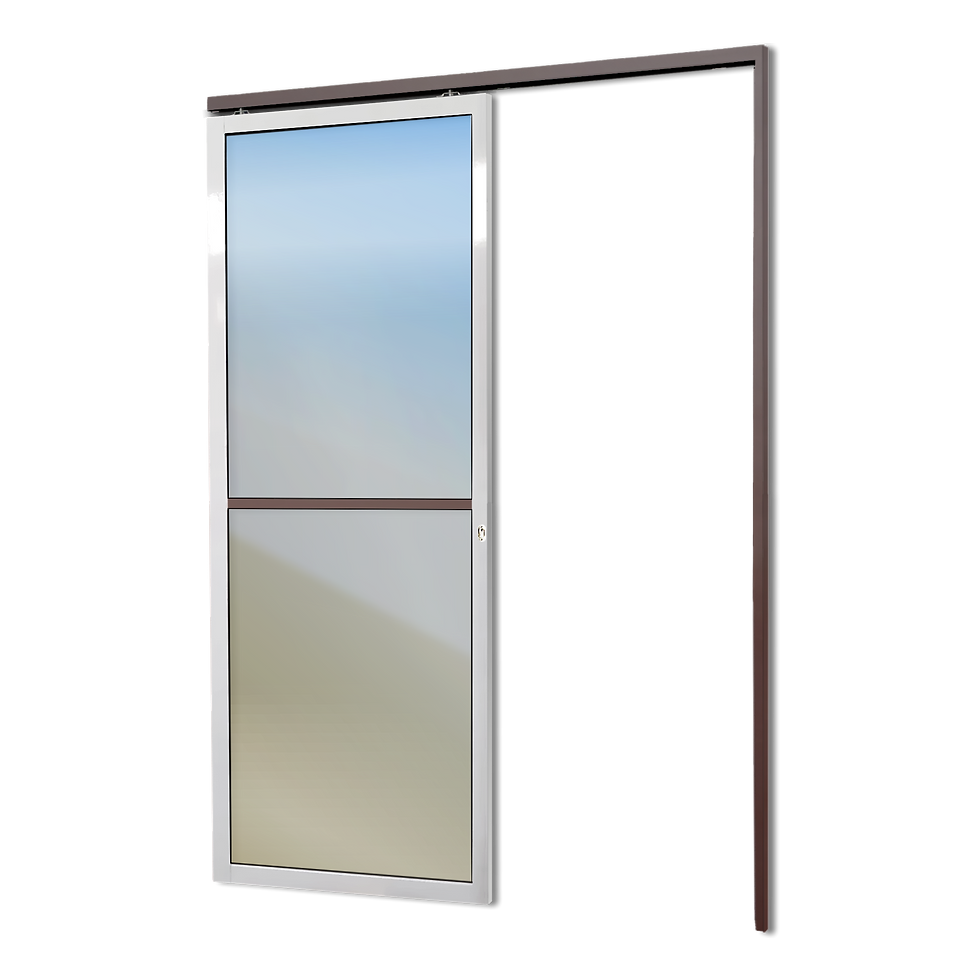 Porta de Correr Suspensa Vidrao Dir L.25 Mix Corten 210X90 Brimak