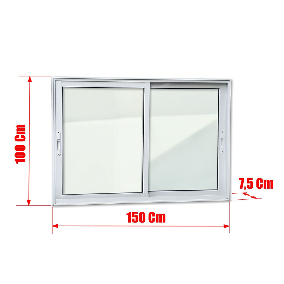 Miniatura: Janela Alumínio Elite 2 Folhas Moveis 100 X 150 V.Liso Branco Brimak