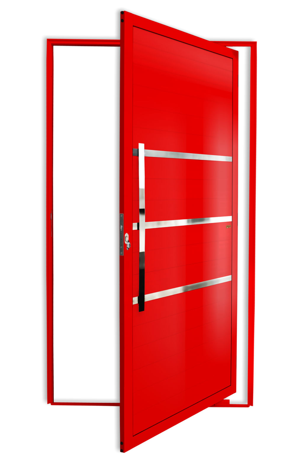 Porta Pivotante Alumínio Lambril Evolution C/Puxador E.Vermelho 120 Brimak