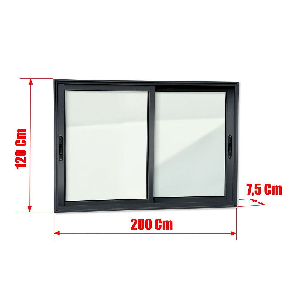 Miniatura: Janela Alumínio Elite 2 Folhas Moveis 120 X 200 V.Liso Preto Brimak