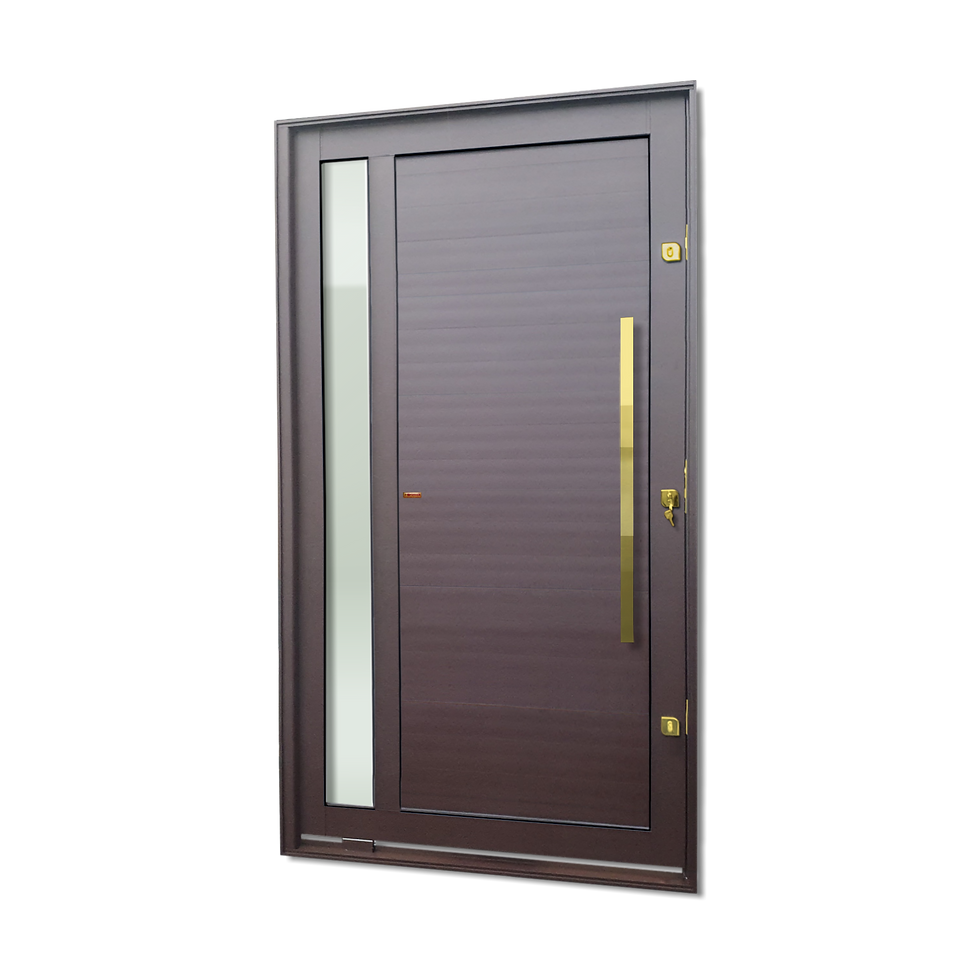 Porta Pivot.Alumínio Lamb.Visione C/Pux.D.Elite Marrom Gold 216X100 Brimak