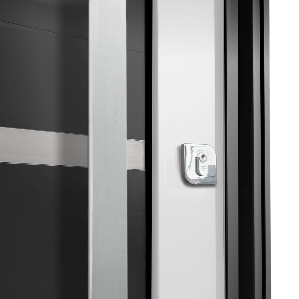 Miniatura: Porta Pivotante Alumínio Lambril Miraggio C/Pux.E.Elite Mix Preto 216X100 Brimak
