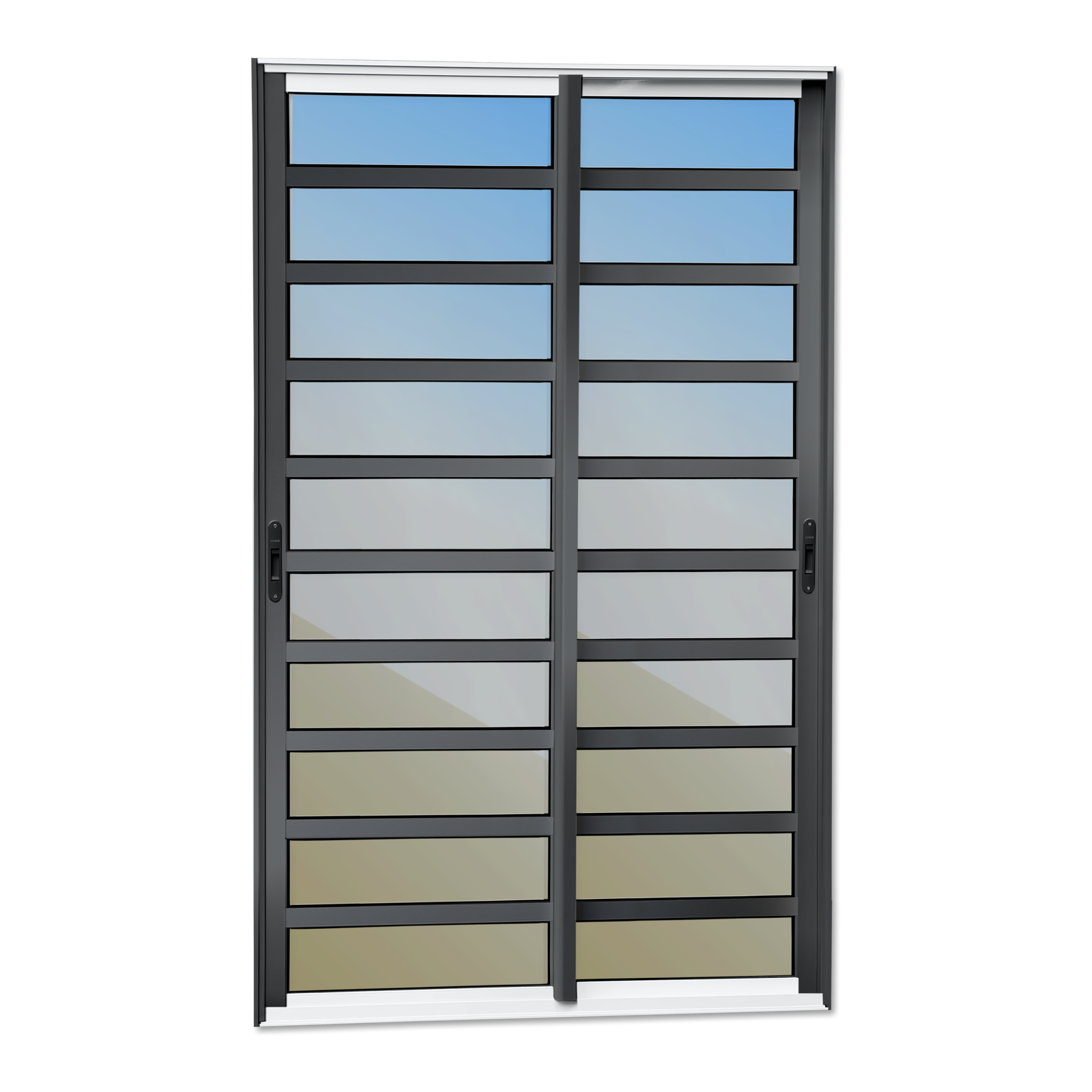 Porta Correr C/Trav.2F.Móv.210X200 Elite C/Fecho Autom V.Ref.Mix Preto Brimak