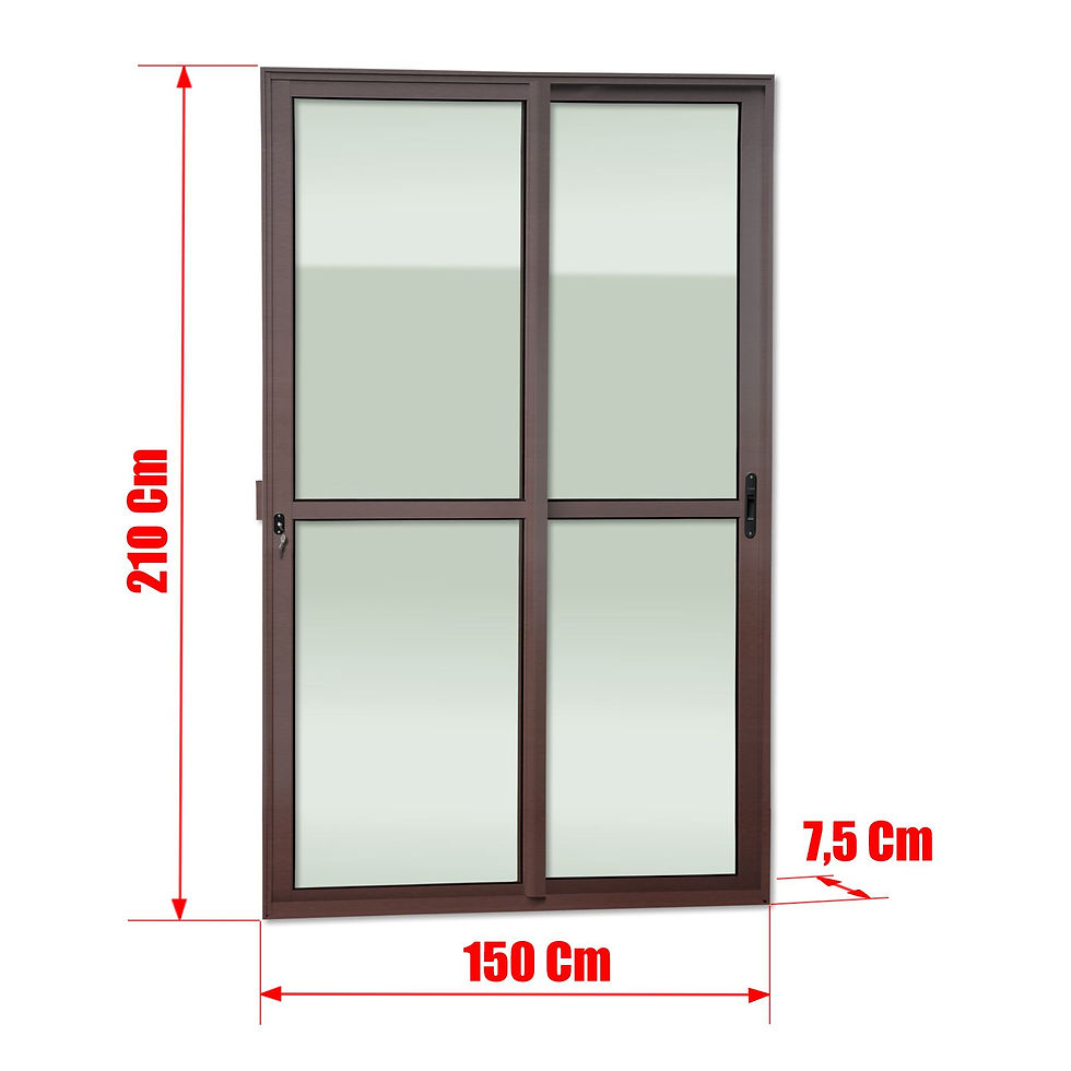 Miniatura: Porta Correr 2F.Móv.210 X 150 Elite C/Fechad.Tetra V.Liso Marrom Corten Brimak