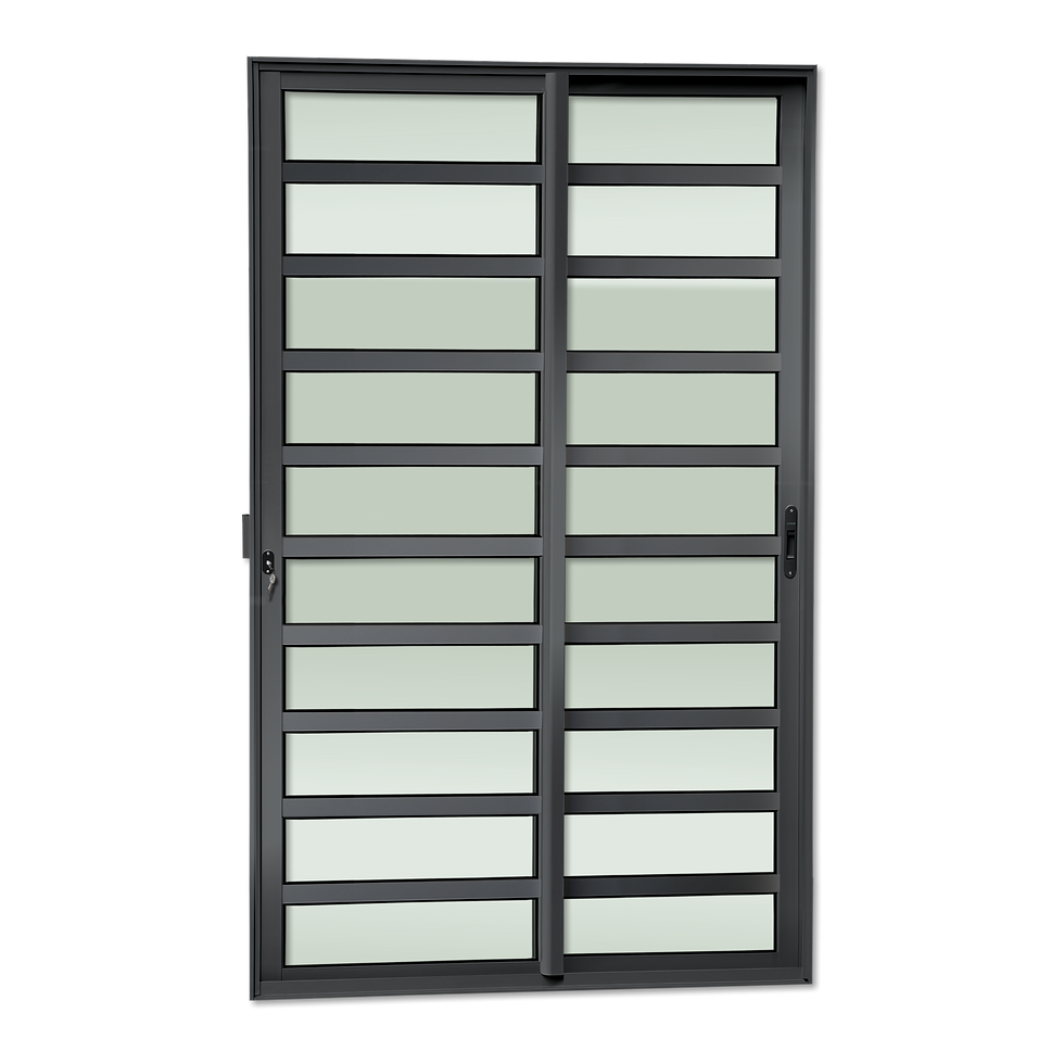 Porta Correr C/Travessas 2F.Móv.210X120 Elite C/Fechad.Tetra V.Lis.Preto Brimak