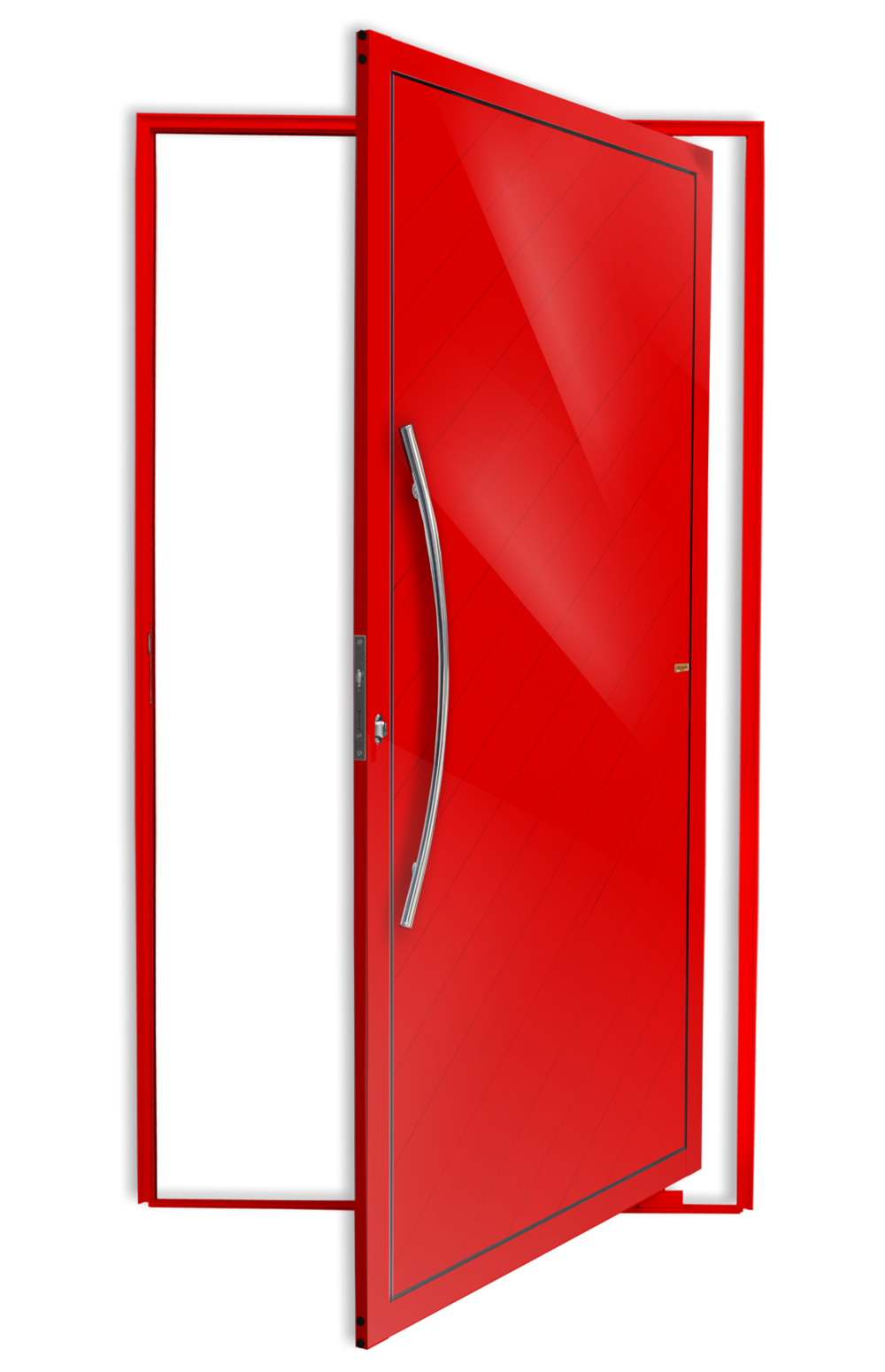 Porta Pivotante Alumínio Lambril Savana C/Puxador E.Vermelho 100 Brimak