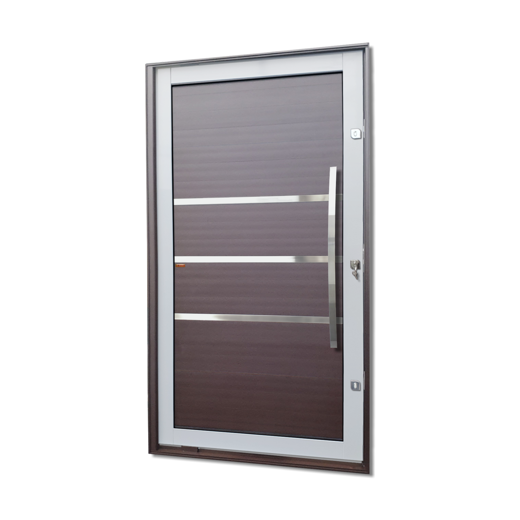 Porta Pivotante Alumínio Lamb.Evolution C/Pux.D.Elite Mix Corten 240X120 Brimak