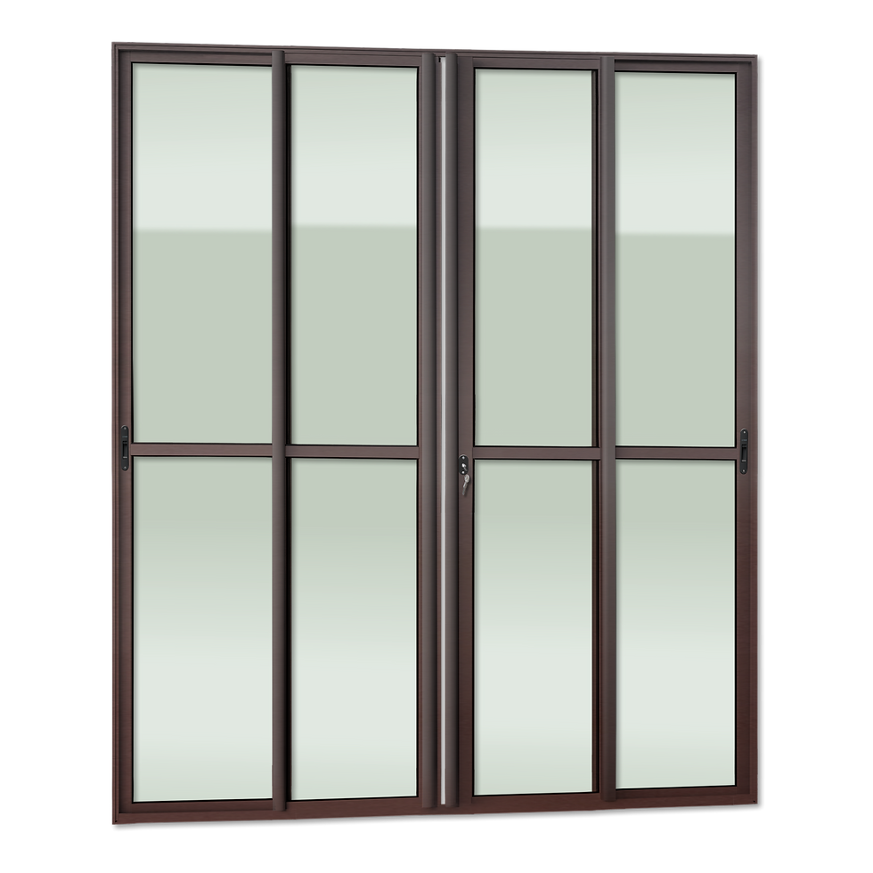 Porta Correr 4F.Móv.210 X 200 Elite C/Fechad.Tetra V.Liso Marrom Corten Brimak